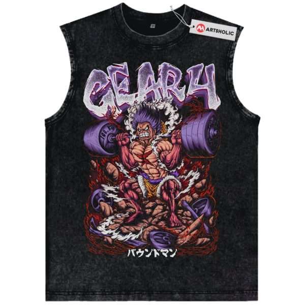 Squat Gym Luffy Tank Top, One Piece Tank Top, Anime Tank Top, Vintage Tank Top