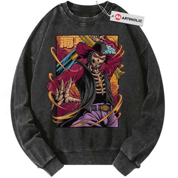 Skeleton Dracule Mihawk Sweatshirt, One Piece Sweatshirt, Anime Sweatshirt, Vintage Sweater