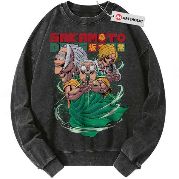 Skull Taro Sakamoto Sweatshirt, Sakamoto Days Sweatshirt, Anime Sweatshirt, Vintage Sweatshirt