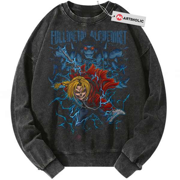 Skull Alphonse vs Edward Elric Sweatshirt, Fullmetal Alchemist Sweatshirt, Anime Sweatshirt, Vintage Sweatshirt