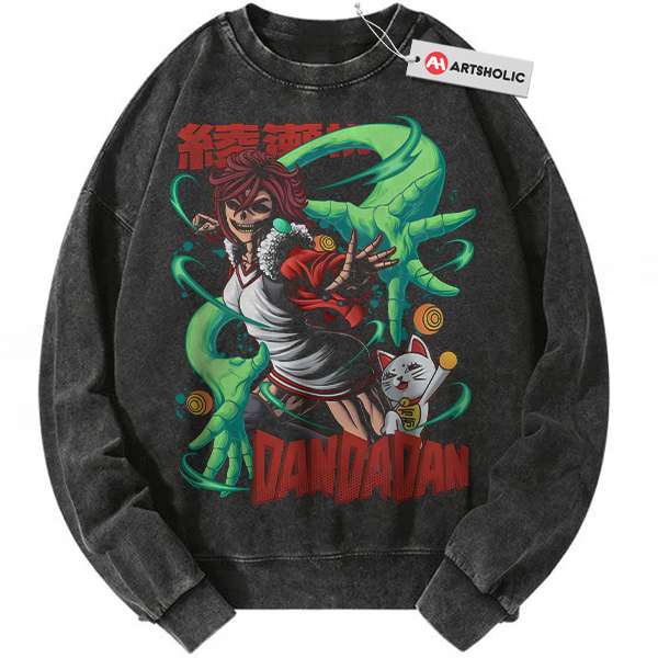 Skull Momo Ayase vs Turbo Granny Sweatshirt, Dandadan Sweatshirt, Anime Sweatshirt, Vintage Sweater