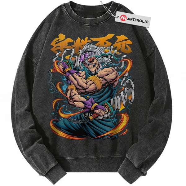 Skull Tengen Uzui Sweatshirt, Demon Slayer Sweatshirt, Anime Sweatshirt, Vintage Sweatshirt