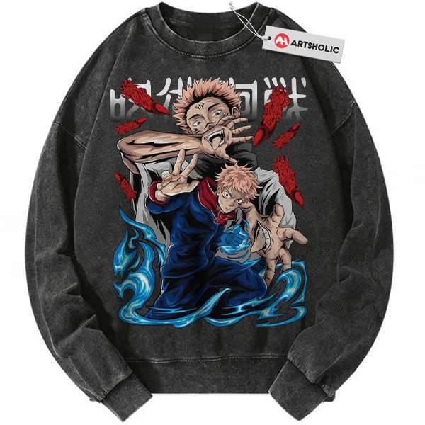 Yuji Itadori vs Sukuna Sweatshirt, Jujutsu Kaisen Sweatshirt, Anime Sweatshirt, Vintage Sweatshirt