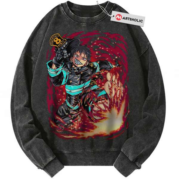 Shinra Kusakabe Sweatshirt, Fire Force Sweatshirt, Anime Sweatshirt, Vintage Sweater