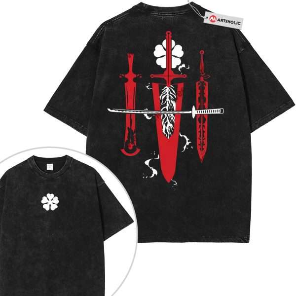 Black Clover Shirt, Anime Shirt, Vintage T-Shirt 2-Sided - Black, XL