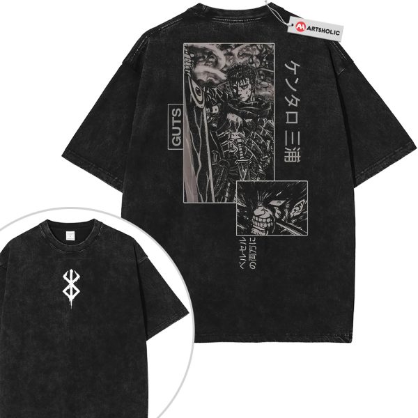 Guts Shirt, Berserk Shirt, Anime Shirt, Vintage Tee 2-Sided - Black, XL