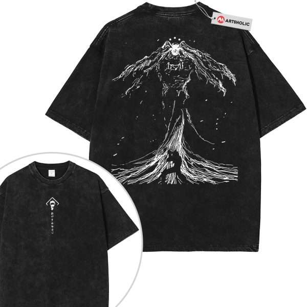 Mahoraga Shirt, Megumi Fushiguro Shirt, Jujutsu Kaisen Shirt, Anime Shirt, Vintage Tee 2-Sided - Black, L