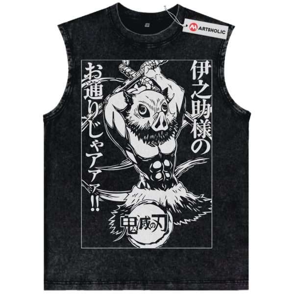 Inosuke Hashibira Tank Top, Demon Slayer Tank Top, Anime Tank Top, Vintage Tank Top