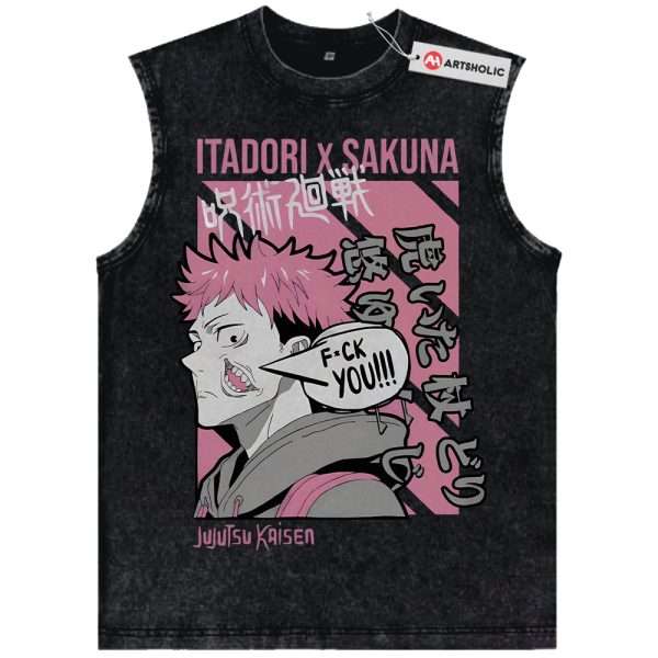 Sukuna x Itadori Tank Top, Jujutsu Kaisen Tank Top, Anime Tank Top, Vintage Tank Top