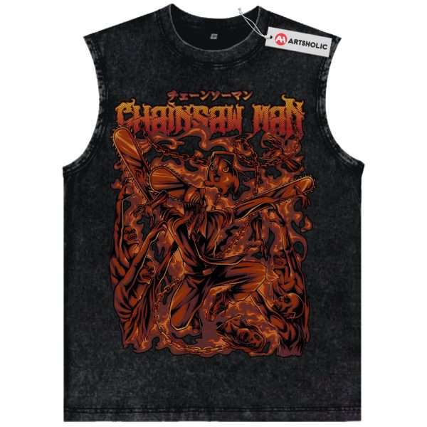 Chainsaw Man Tank Top. Anime Tank Top, Vintage Tank Top
