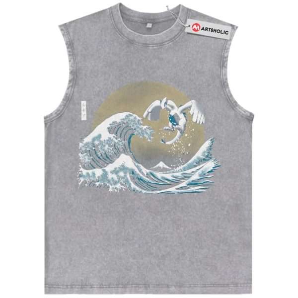 Lugia Tank Top, Pokemon Tank Top, Anime Tank Top, Vintage Tank Top - Gray, L