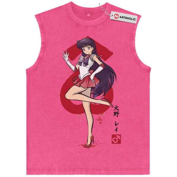 Sailor Mars Tank Top, Sailor Moon Tank Top, Anime Tank Top, Vintage Tank Top - Rose Red, XL