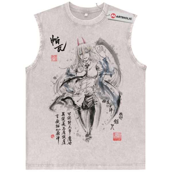 Power Tank Top, Chainsaw Man Tank Top, Anime Tank Top, Vintage Tank Top