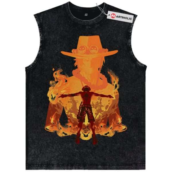 Portgas D Ace Tank Top, One Piece Tank Top, Anime Tank Top, Vintage Tank Top