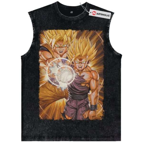 Son Goku and Gohan Tank Top, Dragon Ball Tank Top, Anime Tank Top, Vintage Tank Top