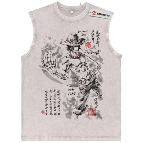 Portgas D Ace Tank Top, One Piece Tank Top, Anime Tank Top, Vintage Tank Top