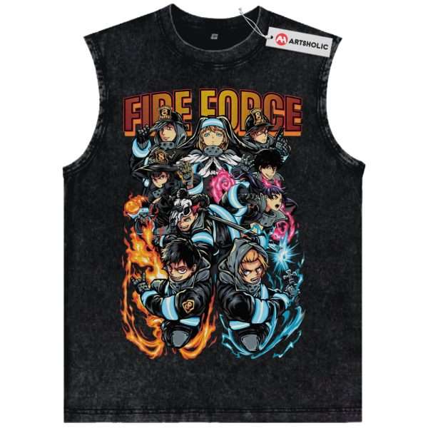 Fire Force Tank Top, Anime Tank Top, Vintage Tank Top