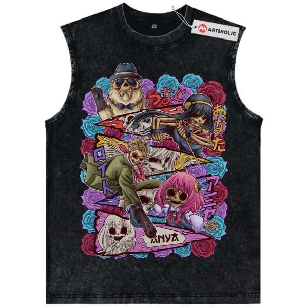 Skull Spy x Family Tank Top, Anime Tank Top, Vintage Tank Top