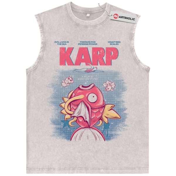 Jaws x Magikarp Tank Top, Pokemon Tank Top, Anime Tank Top, Vintage Tank Top