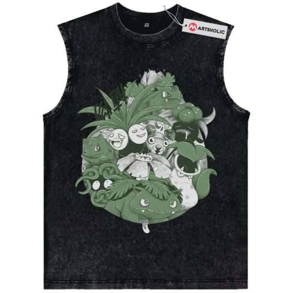 Grass Class Pokemon Tank Top, Anime Tank Top, Vintage Tank Top