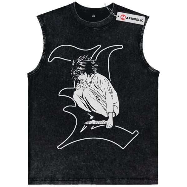 L Tank Top, Death Note Tank Top, Anime Tank Top, Vintage Tank Top