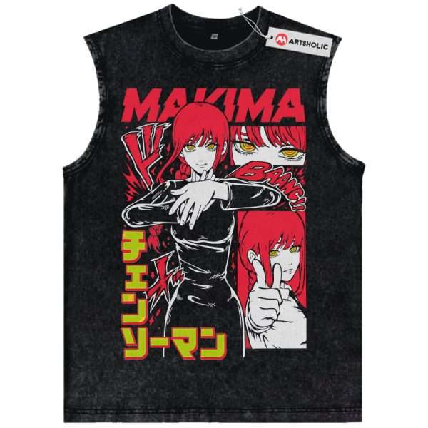 Makima Tank Top, Chainsaw Man Tank Top, Anime Tank Top, Vintage Tank Top