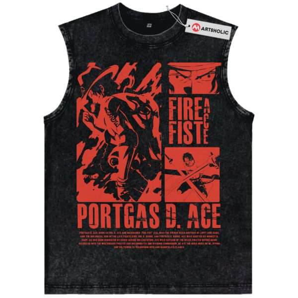 Portgas D Ace Tank Top, One Piece Tank Top, Anime Tank Top, Vintage Tank Top