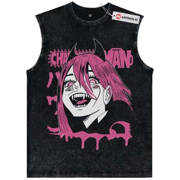 Power Tank Top, Chainsaw Man Tank Top, Anime Tank Top, Vintage Tank Top