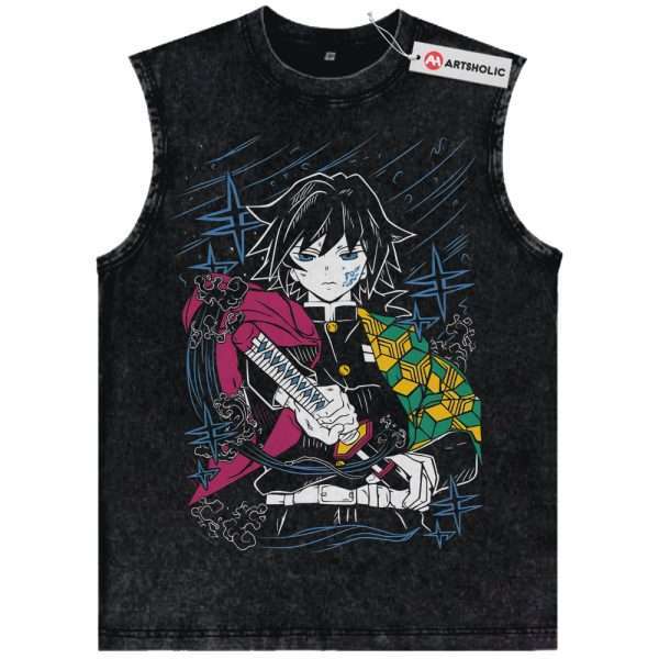 Giyu Tomioka Tank Top, Demon Slayer Tank Top, Anime Tank Top, Vintage Tank Top