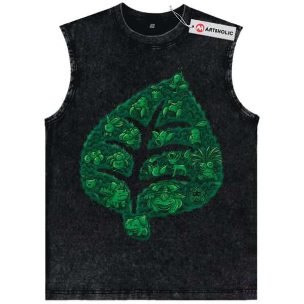 Grass-Type Pokemon Tank Top, Anime Tank Top, Vintage Tank Top