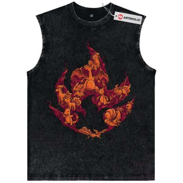 Fire-Type Pokemon Tank Top, Anime Tank Top, Vintage Tank Top
