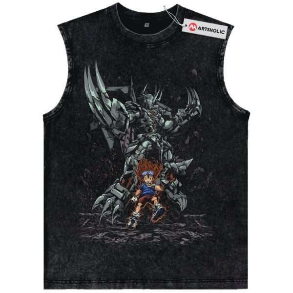 Taichi Kamiya vs WarGreymon Tank Top, Digimon Adventure Tank Top, Anime Tank Top, Vintage Tank Top