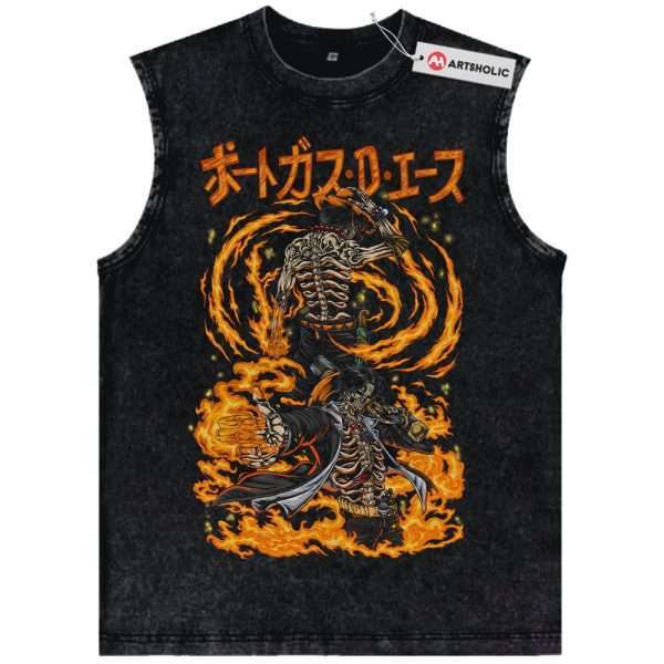 Skeleton Portgas D Ace Tank Top, One Piece Tank Top, Anime Tank Top, Vintage Tank Top