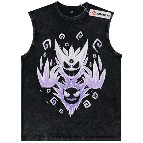Gatsly vs Mega Gengar Tank Top, Pokemon Tank Top, Anime Tank Top, Vintage Tank Top