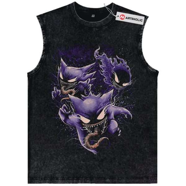Gengar Gatsly vs Haunter Tank Top, Pokemon Tank Top, Anime Tank Top, Vintage Tank Top