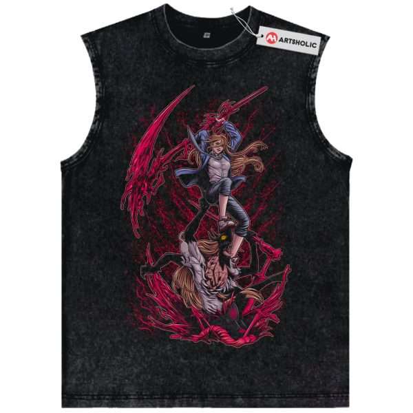 Power Tank Top, Chainsaw Man Tank Top, Anime Tank Top, Vintage Tank Top