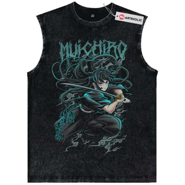 Muichiro Tokito Tank Top, Demon Slayer Tank Top, Anime Tank Top, Vintage Tank Top