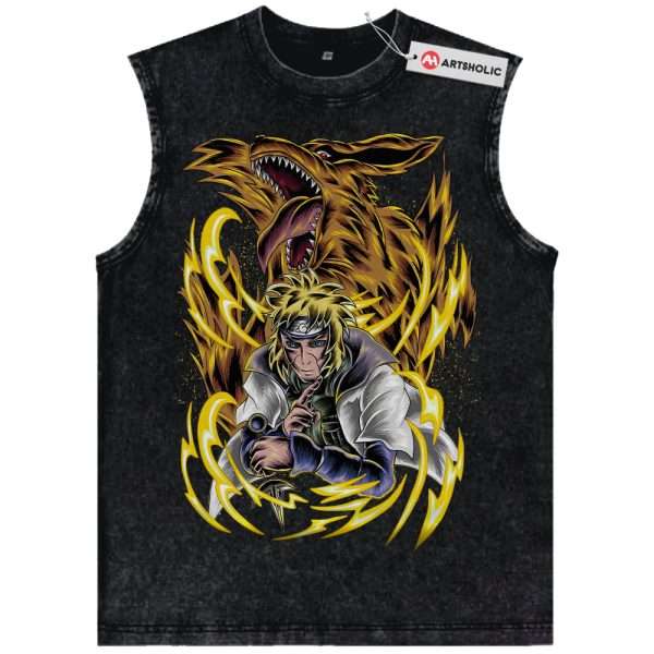Minato Namikaze vs Kurama Tank Top, Naruto Tank Top, Anime Tank Top, Vintage Tank Top