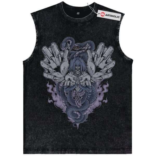 Skull Sasuke Uchiha Tank Top, Naruto Tank Top, Anime Tank Top, Vintage Tank Top