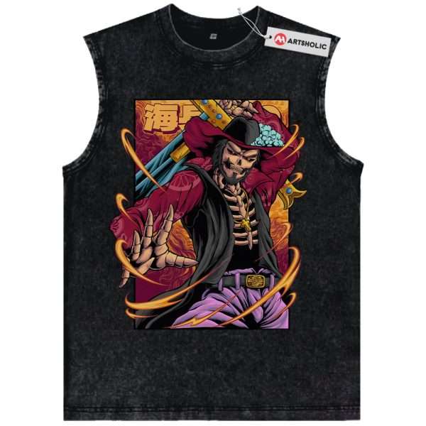 Skeleton Dracule Mihawk Tank Top, One Piece Tank Top, Anime Tank Top, Vintage Tank Top