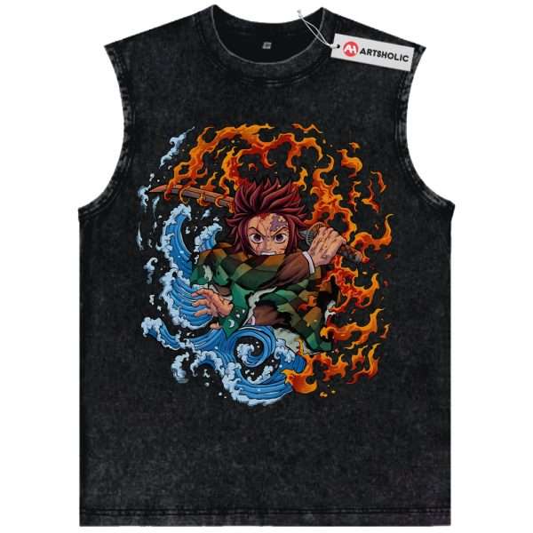 Tanjiro Kamado Tank Top, Demon Slayer Tank Top, Anime Tank Top, Vintage Tank Top