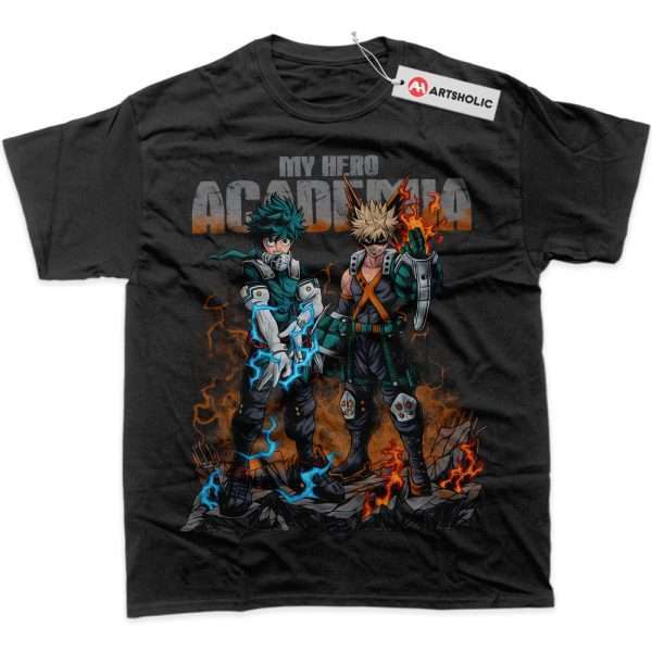 Katsuki Bakugo vs Izuku Midoriya Shirt, MHA Shirt, Anime Shirt, Graphic T-Shirt