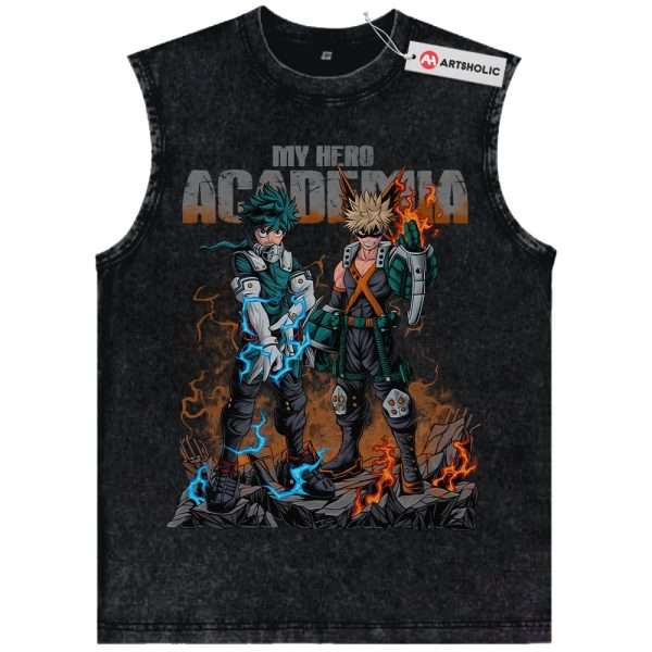 Katsuki Bakugo vs Izuku Midoriya Tank Top, MHA Tank Top, Anime Tank Top, Vintage Tank Top