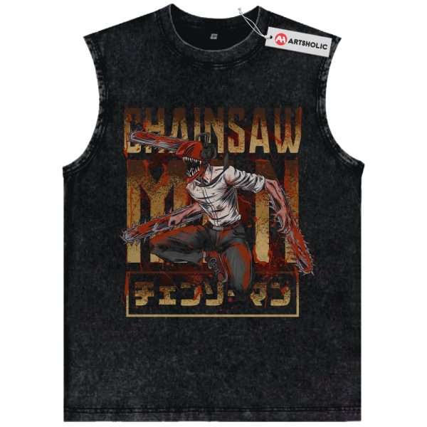 Denji - Chainsaw Devil Tank Top, Chainsaw Man Tank Top, Anime Tank Top, Vintage Tank Top