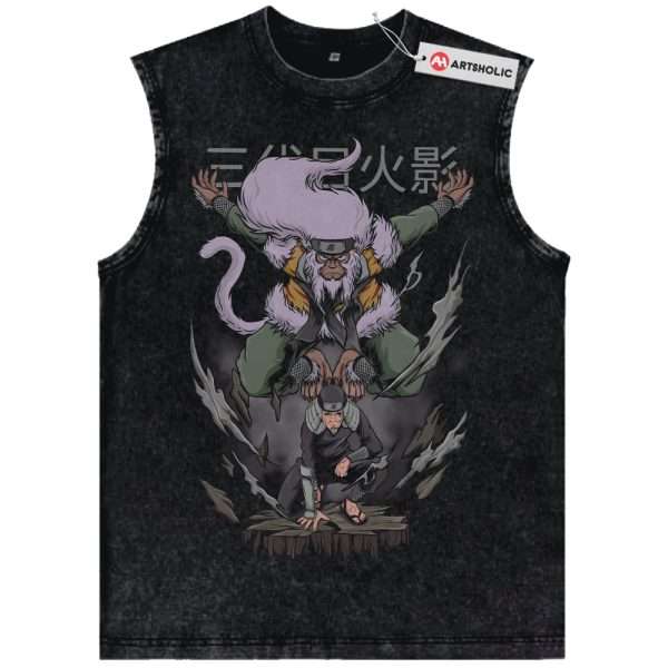 Hiruzen Sarutobi Tank Top, Naruto Tank Top, Anime Tank Top, Vintage Tank Top