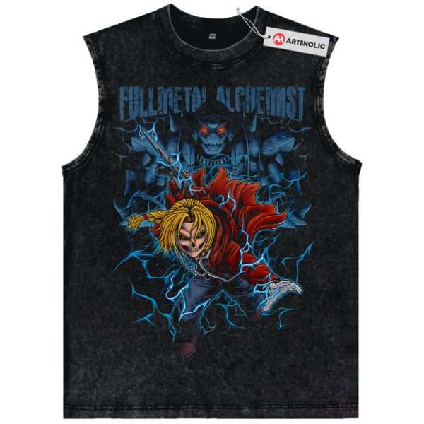 Skull Alphonse vs Edward Elric Tank Top, Fullmetal Alchemist Tank Top, Anime Tank Top, Vintage Tank Top