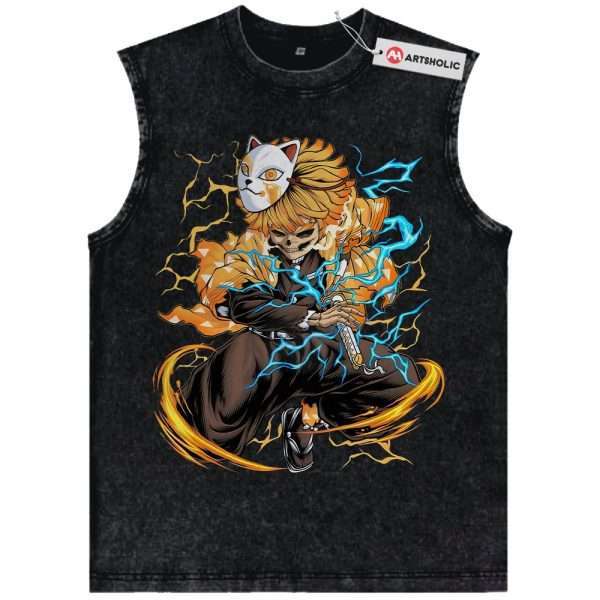 Skeleton Zenitsu Agatsuma Tank Top, Demon Slayer Tank Top, Anime Tank Top, Vintage Tank Top
