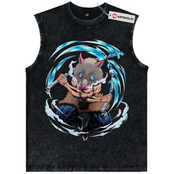 Skeleton Inosuke Hashibira Tank Top, Demon Slayer Tank Top, Anime Tank Top, Vintage Tank Top