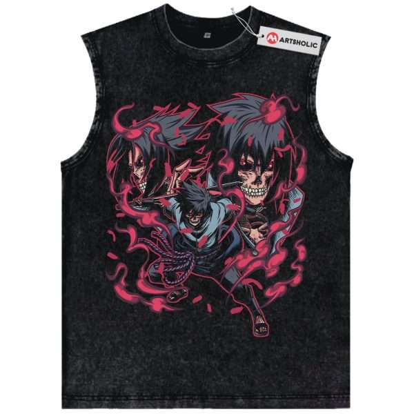 Skull Sasuke Uchiha Tank Top, Naruto Tank Top, Anime Tank Top, Vintage Tank Top