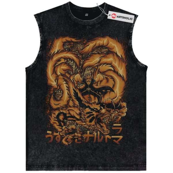 Kurama vs Naruto Uzumaki Tank Top, Anime Tank Top, Vintage Tank Top